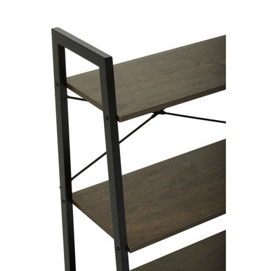 Orsina Bradbury 3-Tier Ladder Shelf – Dark Oak Veneer Storage Unit