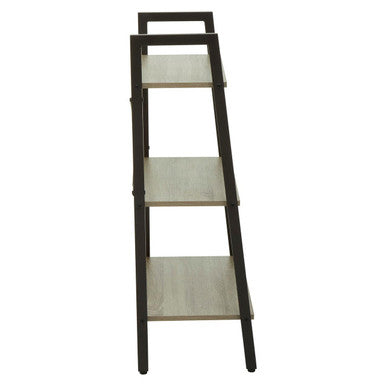 Orsina Bradbury 3-Tier Grey Oak Veneer Ladder Shelf Unit | Metal Frame