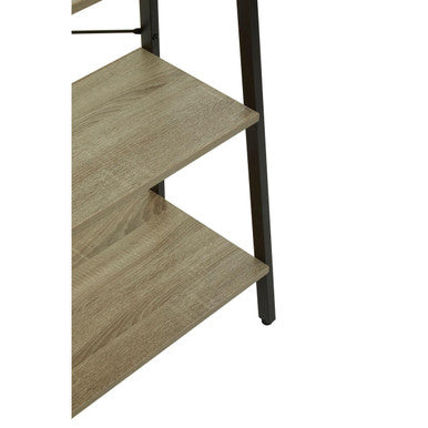 Orsina Bradbury 3-Tier Grey Oak Veneer Ladder Shelf Unit | Metal Frame