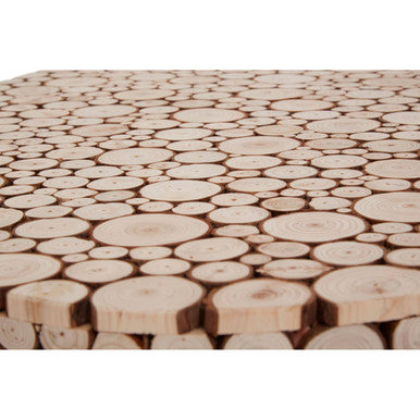 Orsina Lacuna Oval Fir Wood Coffee Table with Black Hairpin Legs