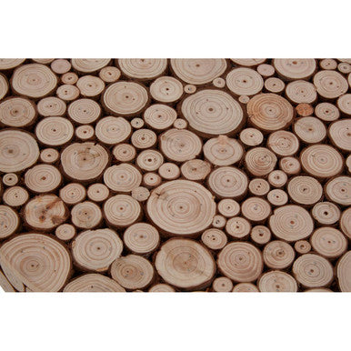 Orsina Lacuna Round Fir Wood Coffee Table with Black Hairpin Legs