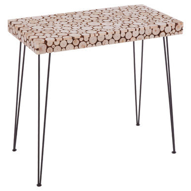 Orsina Lacuna Console Table – Distressed Fir Wood with Hairpin Legs