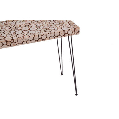 Orsina Lacuna Console Table – Distressed Fir Wood with Hairpin Legs