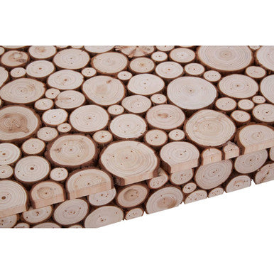 Orsina Lacuna Wood Disc Coffee Table | Distressed Fir & Hairpin Legs