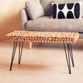 Orsina Lacuna Wood Disc Coffee Table | Distressed Fir & Hairpin Legs