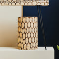 Orsina Lacuna Fir Wood Mosaic Side Table and Sculptural Stool