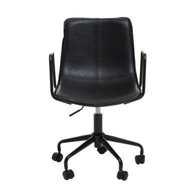 Orsina Branson Black Faux Leather Home Office Desk Swivel Chair