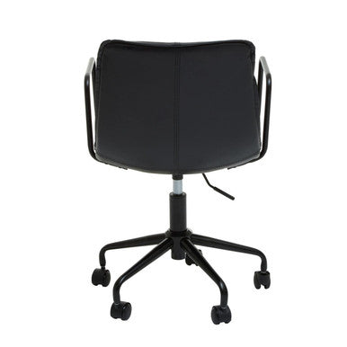 Orsina Branson Black Faux Leather Home Office Desk Swivel Chair