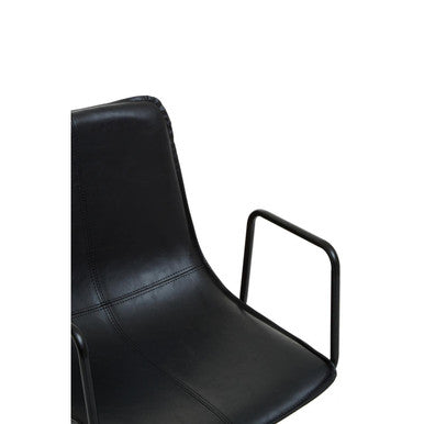 Orsina Branson Black Faux Leather Home Office Desk Swivel Chair