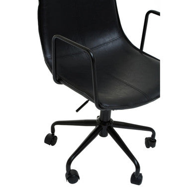 Orsina Branson Black Faux Leather Home Office Desk Swivel Chair
