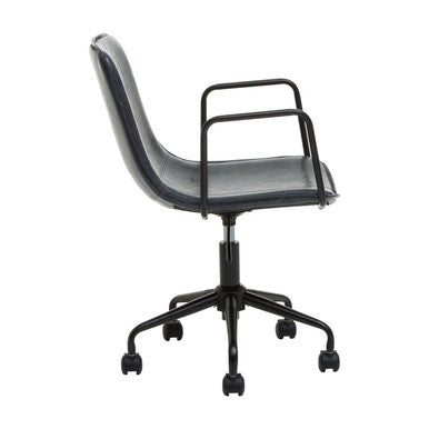 Orsina Branson Grey Faux Leather Home Office Desk Chair