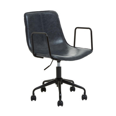 Orsina Branson Grey Faux Leather Home Office Desk Chair
