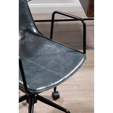 Orsina Branson Grey Faux Leather Home Office Desk Chair