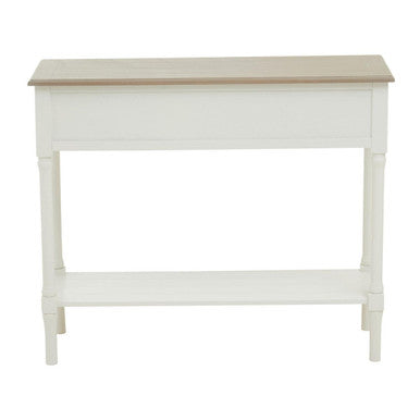 Orsina Heritage White 2-Drawer Pine Wood Console Table with Shelf
