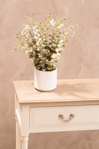 Orsina Heritage White 2-Drawer Pine Wood Console Table with Shelf