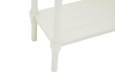 Orsina Heritage 4-Drawer White Console Table with Wood Top