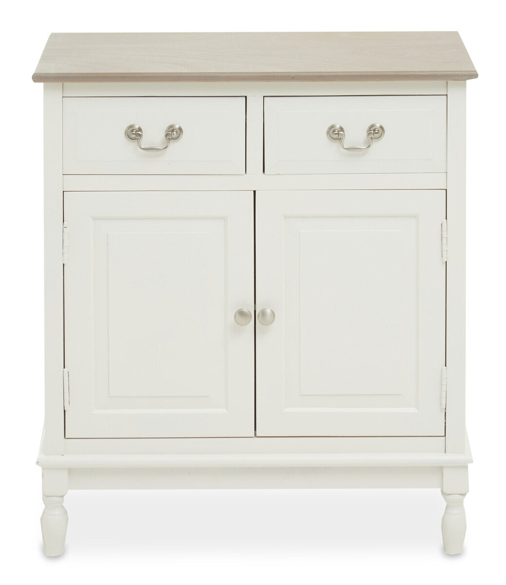 Orsina Heritage 2 Drawer White Sideboard – Classic Storage Cabinet