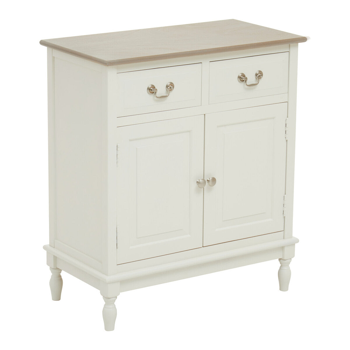 Orsina Heritage 2 Drawer White Sideboard – Classic Storage Cabinet