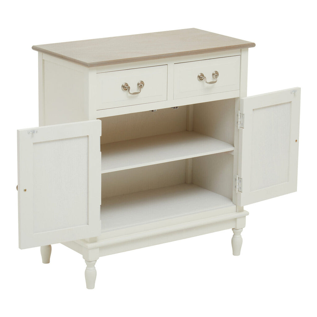 Orsina Heritage 2 Drawer White Sideboard – Classic Storage Cabinet
