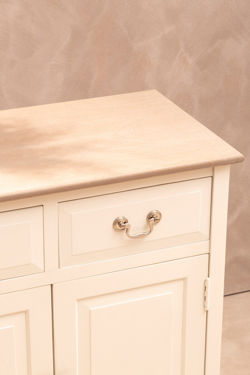 Orsina Heritage 2 Drawer White Sideboard – Classic Storage Cabinet