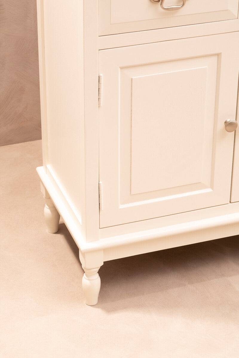 Orsina Heritage 2 Drawer White Sideboard – Classic Storage Cabinet
