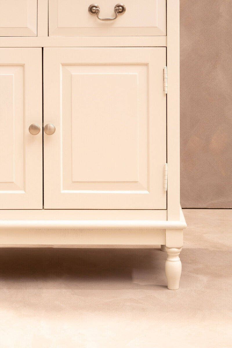 Orsina Heritage 2 Drawer White Sideboard – Classic Storage Cabinet