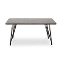 Orsina Anube Dark Grey Veneer Dining Table with Black Metal Legs