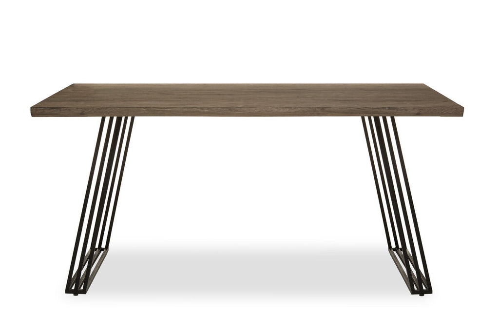 Orsina Adele Light Brown Veneer Dining Table with U-Shaped Metal Base