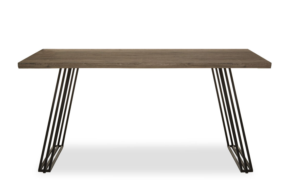 Orsina Adele Light Brown Veneer Dining Table with U-Shaped Metal Base
