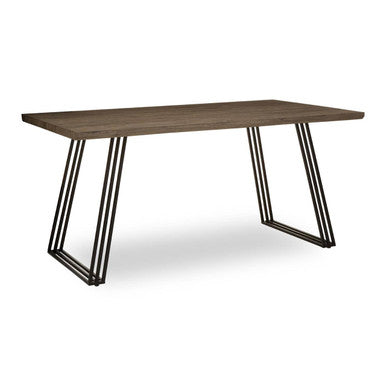 Orsina Adele Light Brown Veneer Dining Table with U-Shaped Metal Base