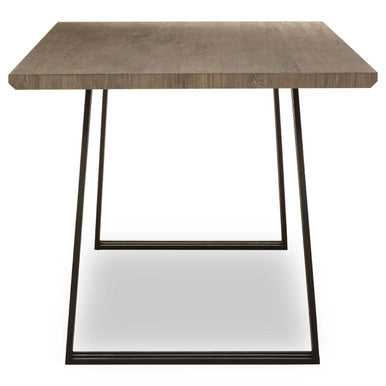 Orsina Adele Light Brown Veneer Dining Table with U-Shaped Metal Base