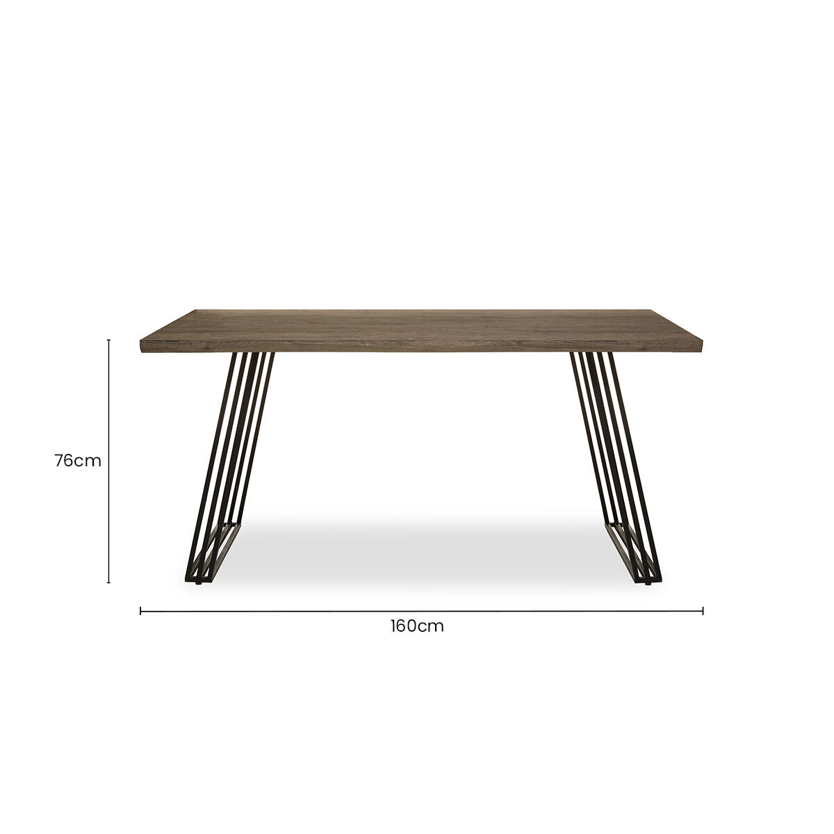 Orsina Adele Light Brown Veneer Dining Table with U-Shaped Metal Base