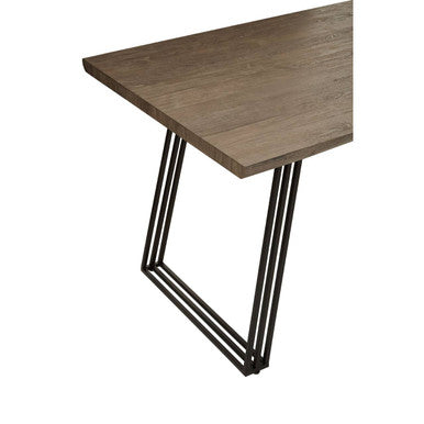 Orsina Adele Light Brown Veneer Dining Table with U-Shaped Metal Base