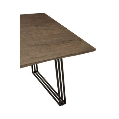 Orsina Adele Light Brown Veneer Dining Table with U-Shaped Metal Base