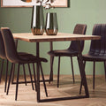 Orsina Adele Light Brown Veneer Dining Table with U-Shaped Metal Base