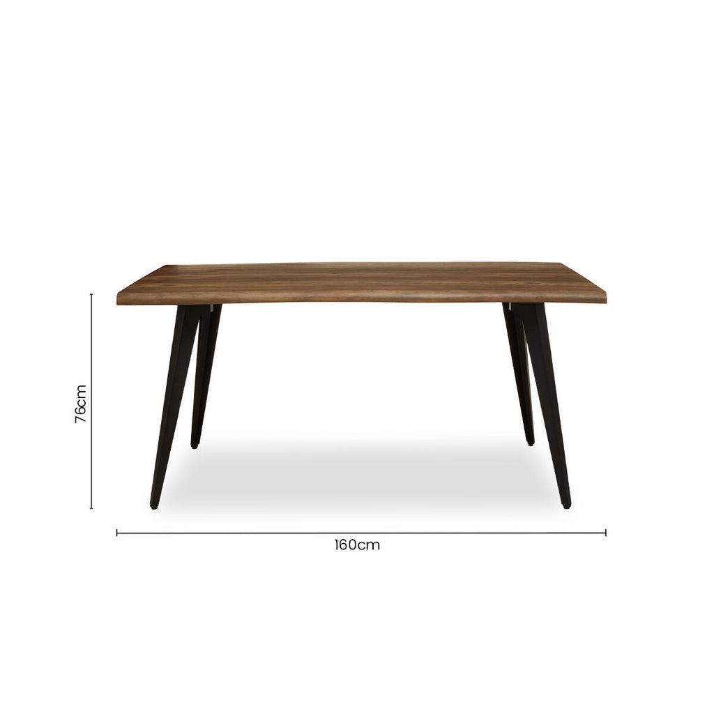 Orsina Assia Dark Wood Veneer Dining Table – Modern 6-Seater