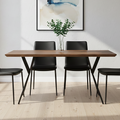 Orsina Arron Dining Table – Brown Wood Veneer with Black X-Base