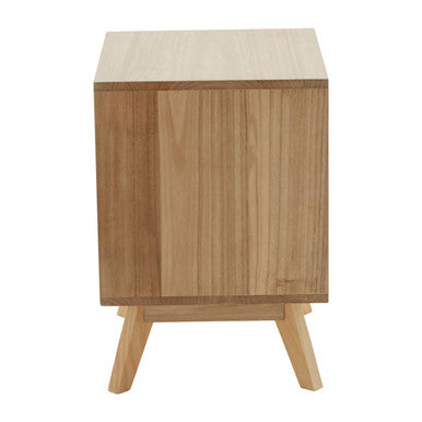 Orsina Watson 2-Drawer Bedside Table – Mid-Century Grey and White