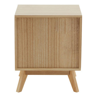 Orsina Watson 2-Drawer Bedside Table – Mid-Century Grey and White
