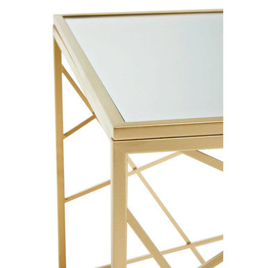 Orsina Farran Modern Gold Side Table with Mirrored Glass Top
