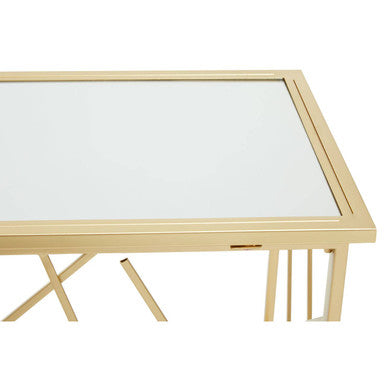 Orsina Farran Gold Console Table | Mirrored Glass Top Modern Entryway