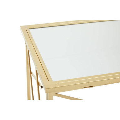 Orsina Farran Gold Console Table | Mirrored Glass Top Modern Entryway