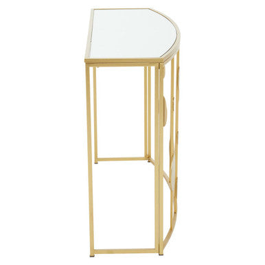 Orsina Farran Demilune Console Table – Champagne Gold Mirrored Top