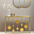 Orsina Farran Demilune Console Table – Champagne Gold Mirrored Top