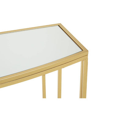 Orsina Farran Demilune Console Table – Champagne Gold Mirrored Top