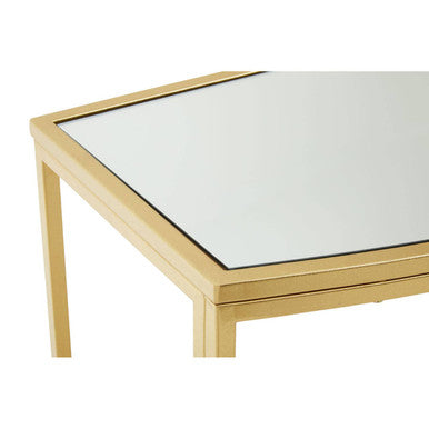 Orsina Farran Demilune Console Table – Champagne Gold Mirrored Top