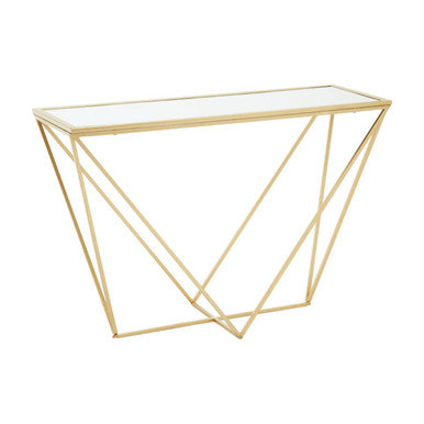 Orsina Farran Gold Mirrored Console Table – Rectangular Glam Decor