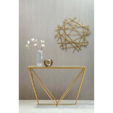 Orsina Farran Gold Mirrored Console Table – Rectangular Glam Decor