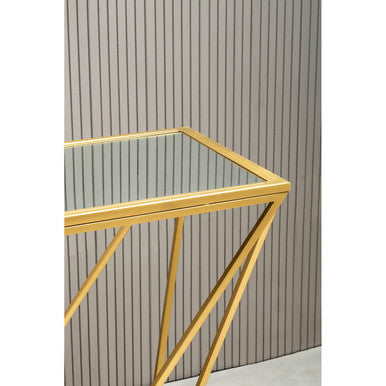 Orsina Farran Gold Mirrored Console Table – Rectangular Glam Decor