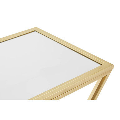 Orsina Farran Gold Mirrored Console Table – Rectangular Glam Decor